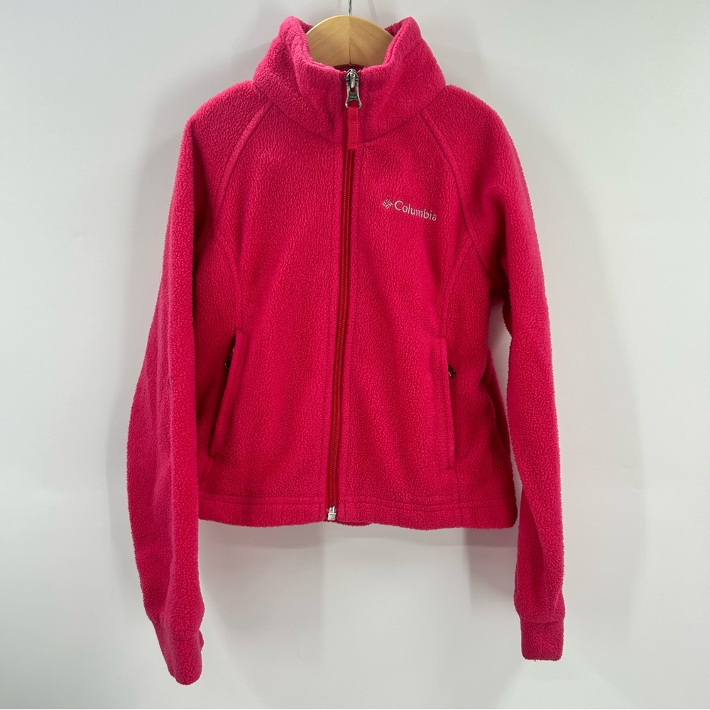Columbia Full Zip Pink Fleece Jacket XXS 4-5